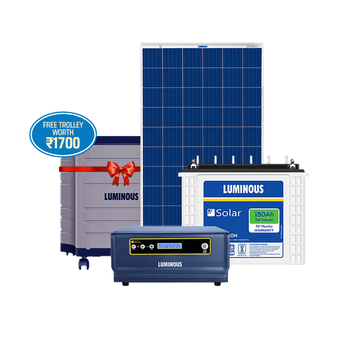 Solar Off Grid Combo | NXG 1450, Solar Battery 150 Ah, Solar Panel 170 W | Luminous