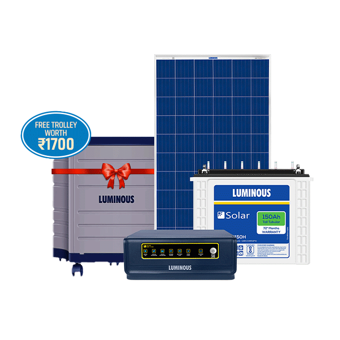 Solar Off Grid Combo | NXG 1150, Solar Battery 150 Ah (1 N), Solar Panel 170 W (5 N) | Luminous