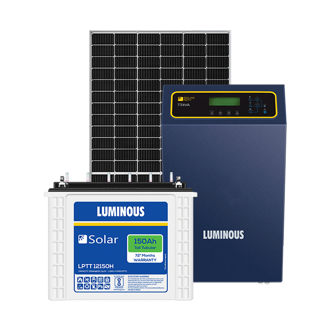Solar Off Grid Combo | PCU 3.75 kva, Solar Battery 150 Ah (4 Nos.), Solar Panel 540 W (4 Nos.)