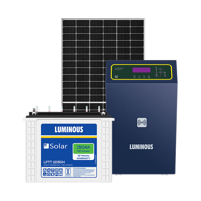 Solar Hybrid Combo | Hybrid Inverter TX 5 KVA, Solar Battery 150 Ah (4 Nos.), Solar Panel 540 W (4 Nos.)