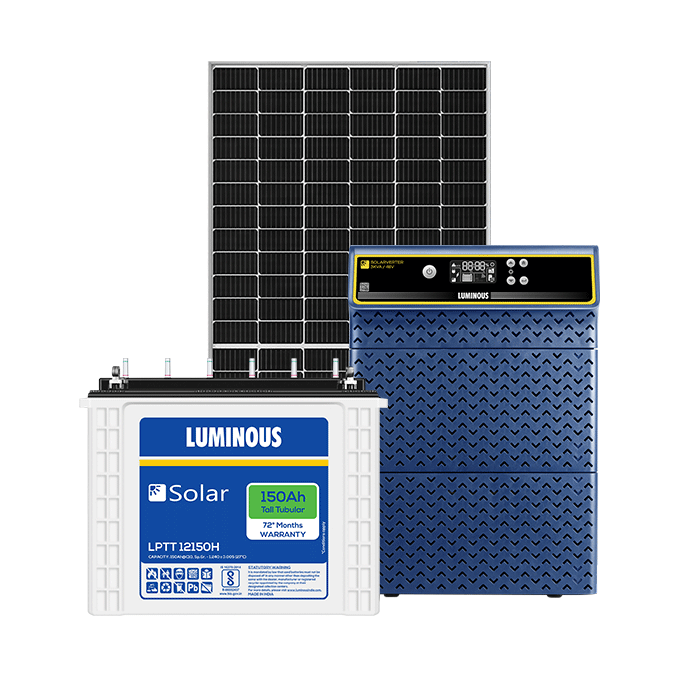 Solar Off Grid Combo | Solarverter Pro 3 kva, Solar Battery 150 Ah (3 Nos.), Solar Panel 540 W (6 Nos.)